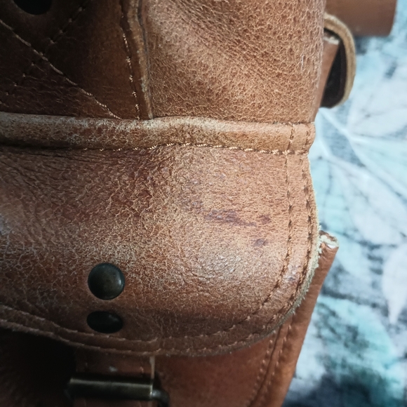 Vintage Paul Marius Leather Messenger Bag Tan Crossbody Pockets Buckle Academia - Picture 9 of 13